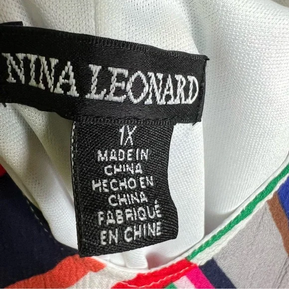 Nina Leonard Sleeveless Float Top multicolored size 1X NWT - Picture 5 of 6
